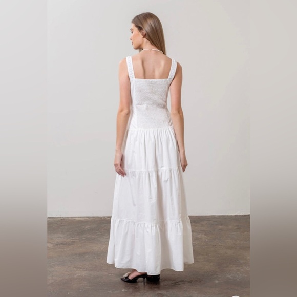 Moon River Corset Top Button Down Tiered Maxi Dress - Picture 2 of 11